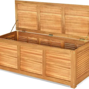Garden Backyard Storage Wooden Bench Box