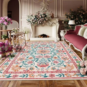 Living Room/Bedroom Floral Style Decorative Carpet