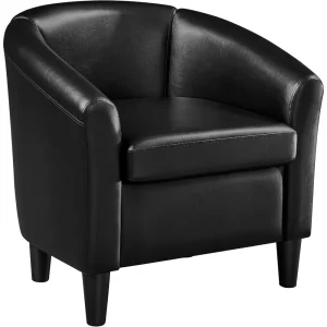 Modern Faux Leather Club Accent Chair